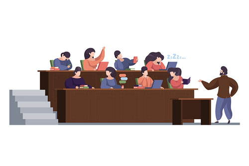 وکتور EPS کارتونی اتاق سخنرانی دانشگاه ویژه روز دانشجو